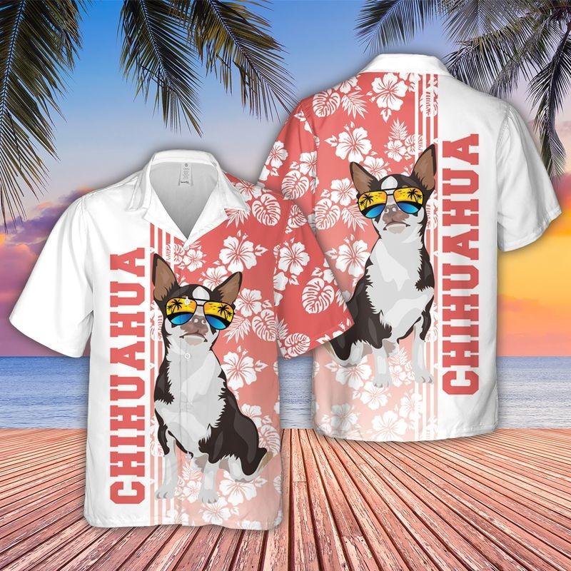 Chihuahua Aloha Hawaiian Shirt - Tropical Leaves Hawaiian Shirt, Chihuahua Sunglass Hawaiian Shirt For Men & Women, Chihuahua Lover - Image 3