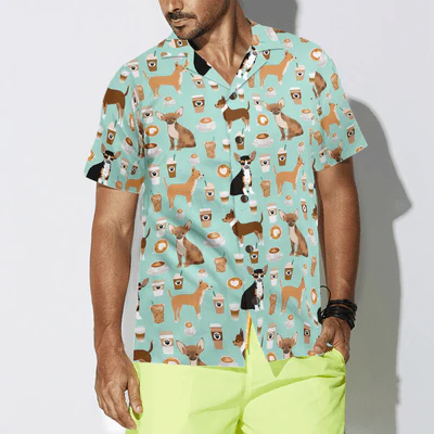 Chihuahua Hawaiian Shirt, Chihuahua And Coffee Aloha Shirt For Men - Perfect Gift For Chihuahua Lovers, Husband, Boyfriend, Friend, Family - Image 5