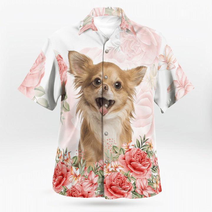 Chihuahua Hawaiian Shirt, Chihuahua Flower Hawaiian Shirt, Chihuahua Summer Aloha Shirt- Perfect Gift For Men, Women, Dog Lover, Friend, Family - Image 3