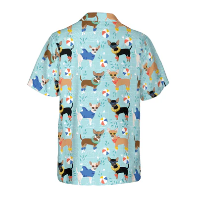 Chihuahua Hawaiian Shirt, Chihuahua Pool Party Aloha Shirt For Men - Perfect Gift For Chihuahua Lovers, Husband, Boyfriend, Friend, Family - Image 3