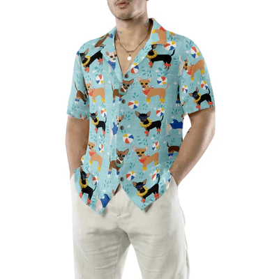 Chihuahua Hawaiian Shirt, Chihuahua Pool Party Aloha Shirt For Men - Perfect Gift For Chihuahua Lovers, Husband, Boyfriend, Friend, Family - Image 5