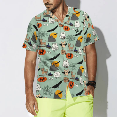 Chihuahua Hawaiian Shirt, Halloween Chihuahua Aloha Shirt For Men - Perfect Gift For Chihuahua Lovers, Husband, Boyfriend, Friend, Family - Image 4