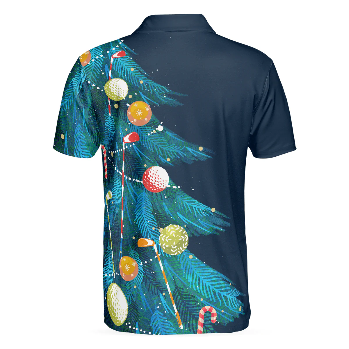 Christmas Golf Polo Shirts- Mens Golf Polo Shirts Short Sleeve- Christmas Tree Pattern Shirt Dry Fit- Christmas Shirt Idea - Gift For Men - Best Gift For Golf Lovers - Image 3