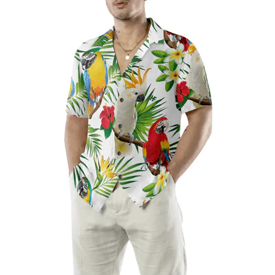 Cockatoo Hawaiian Shirt, Cockatoo In The Tropical Forest Parrot Aloha Shirt For Men - Perfect Gift For Husband, Boyfriend, Friend, Family - Image 4