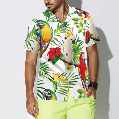 Cockatoo Hawaiian Shirt, Cockatoo In The Tropical Forest Parrot Aloha Shirt For Men - Perfect Gift For Husband, Boyfriend, Friend, Family - Image 5