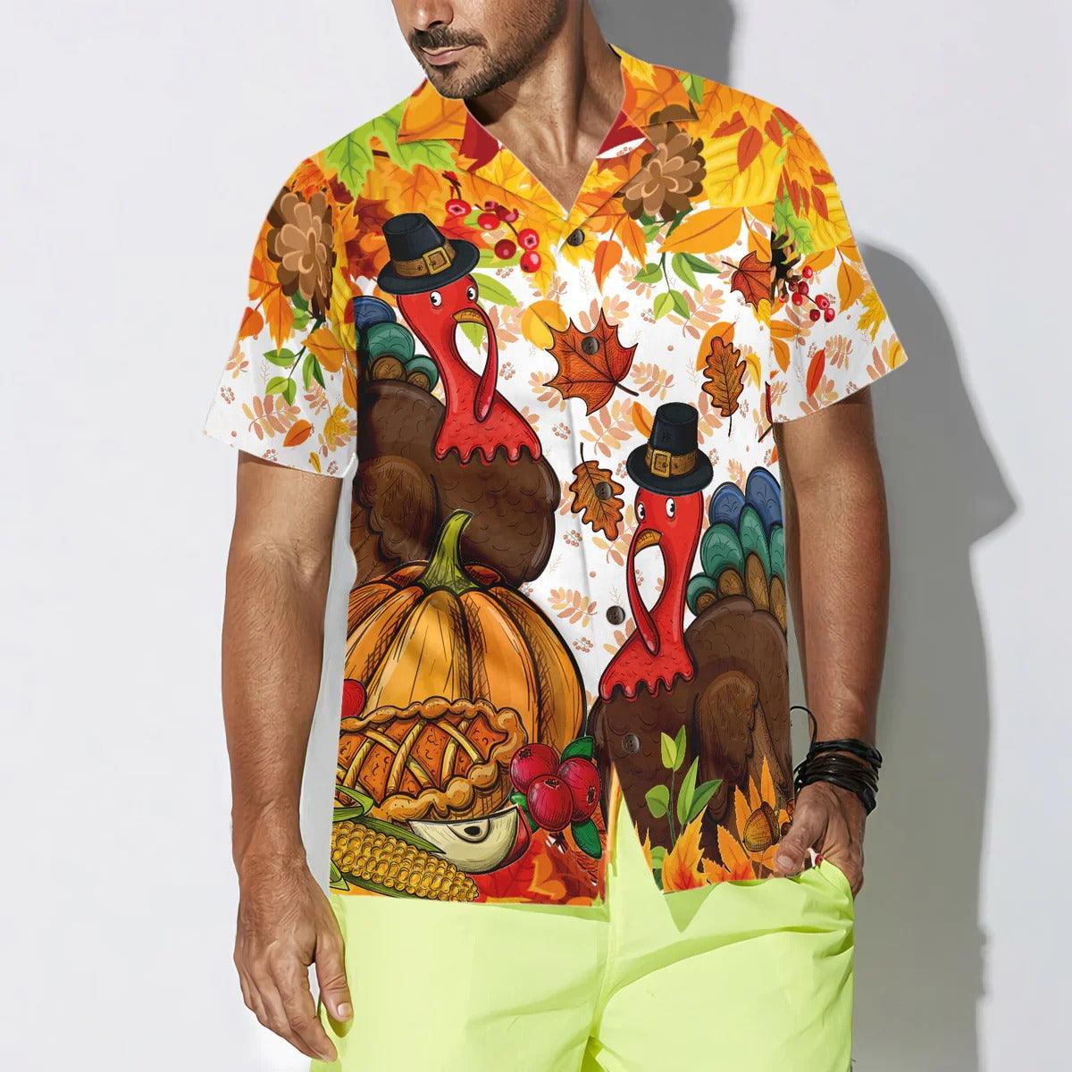 Colorful Festive Thanksgiving Hawaiian Shirt - Perfect Gift For Lover, Friend, Family