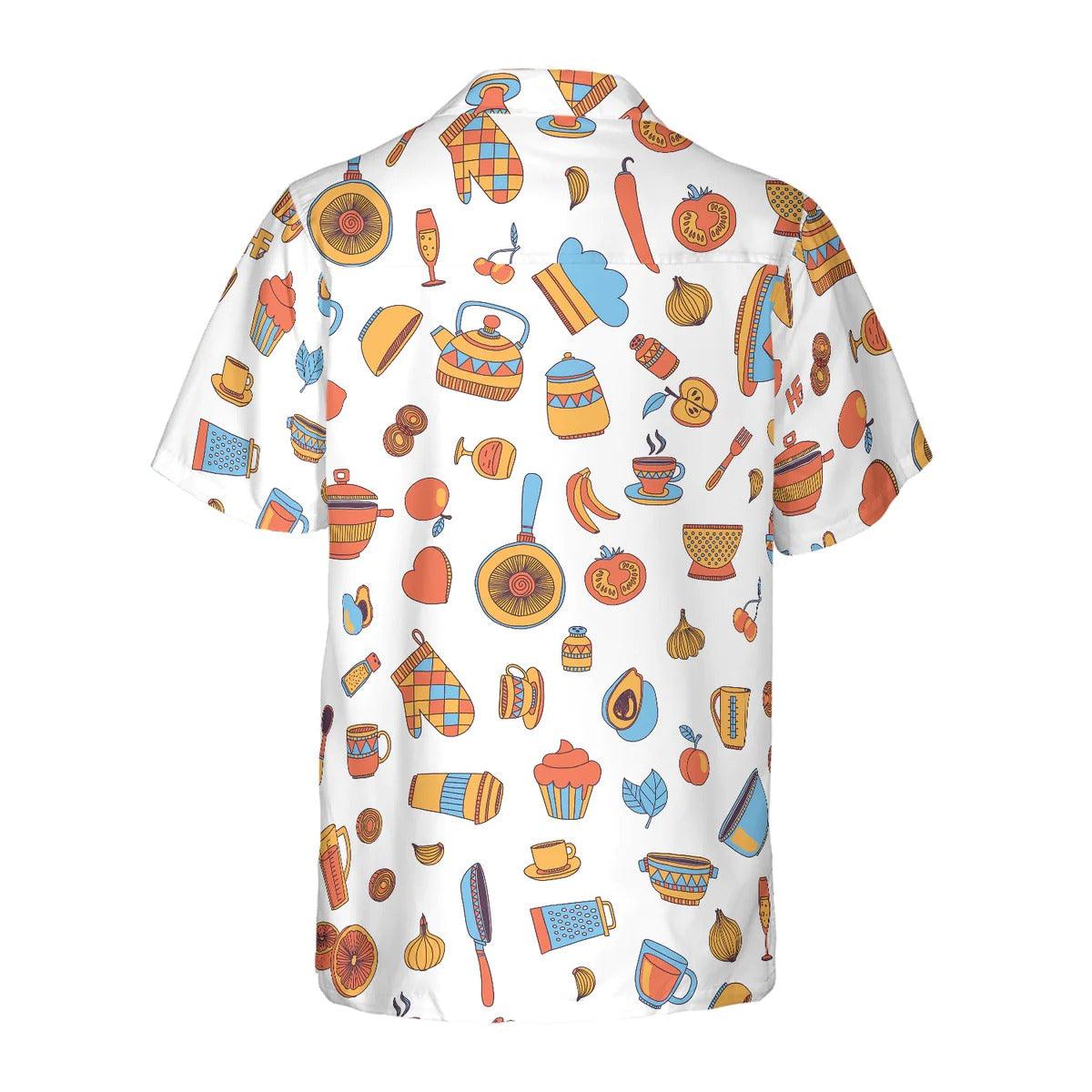 Cooking Aloha Hawaiian Shirt,  Cooking Seamless Pattern Aloha Shirt, Cooking Hawaiian Shirt For Summer - Perfect Gift For Men, Women, Friend, Family - Image 3
