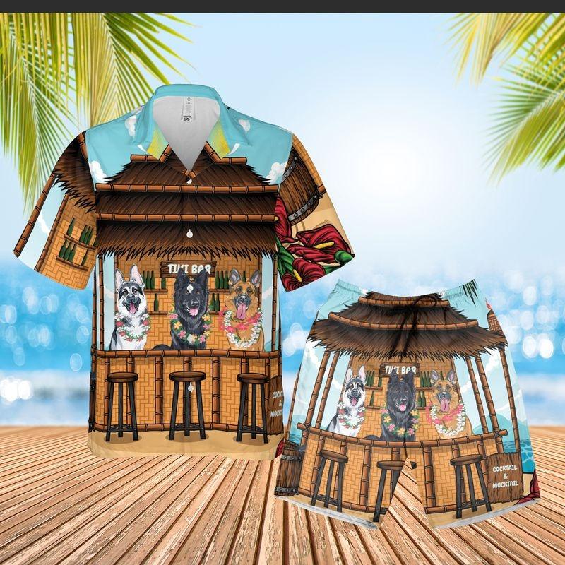 German Shepherd Aloha Hawaiian Shirt - Tropical Leaves House Hawaiian Shirt, Tiki Bar Holiday Beach Hawaiian Shirt For Men & Women, Dog Lover - Image 3