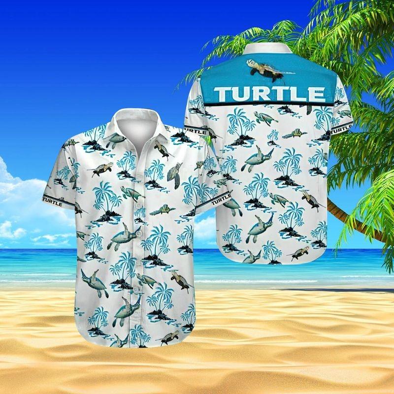 Turtle Aloha Hawaiian Shirt - Sea Turtle Pattern Hawaiian Shirt, Tropical Leaf Hawaiian Shirt For Men & Women, Turtle Lover