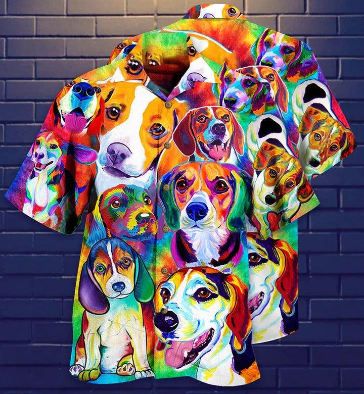 Beagle Aloha Hawaii Shirt - Dogs Painting Beautiful Hawaiian Shirt For Summer - Perfect Gift For Dog Lovers, Friend, Family