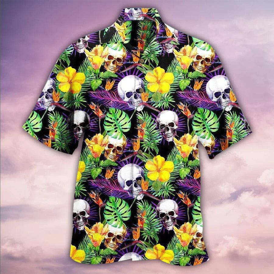 Copy of Skull Aloha Hawaiian Shirt For Summer - Skull Patriotic Flower America Hawaiian Shirt - Perfect Gift For Men, Women, Skull Lover