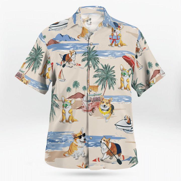 Corgi Aloha Hawaiian Shirt, Corgi Beach Hawaiian Shirt, Corgi Aloha Hawaiian Shirt For Summer - Perfect Gift For Men, Women, Dog Lover, Friend, Family - Image 2