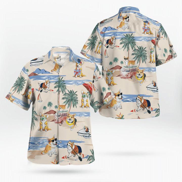 Corgi Aloha Hawaiian Shirt, Corgi Beach Hawaiian Shirt, Corgi Aloha Hawaiian Shirt For Summer - Perfect Gift For Men, Women, Dog Lover, Friend, Family - Image 4
