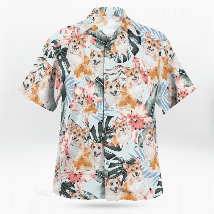 Corgi Hawaiian Shirt, Corgi Tropical Pattern Hawaiian Shirt,  Funny Corgi Dog Aloha Shirt - Perfect Gift For Men, Women, Dog Lover, Friend, Family - Image 2