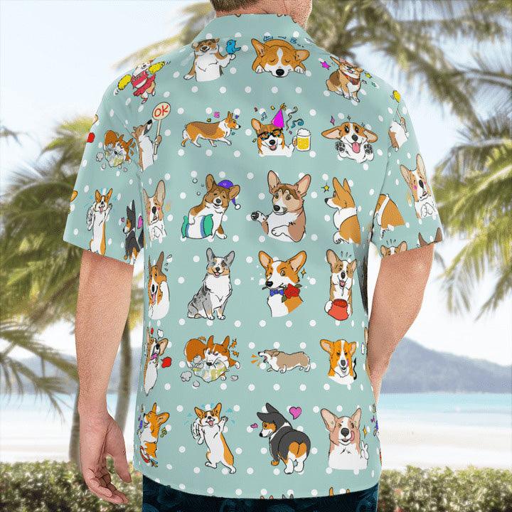 Corgi Hawaiian Shirt, Pembroke Welsh Corgi Cute Hawaiian Shirt, Funny Corgi Dog Aloha Shirt - Perfect Gift For Men, Women, Dog Lover, Friend, Family - Image 2