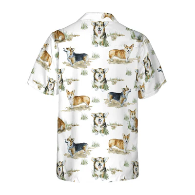 Corgi Hawaiian Shirt, Smiling Corgi Aloha Shirt For Men - Perfect Gift For Corgi Lovers, Husband, Boyfriend, Friend, Family - Image 2