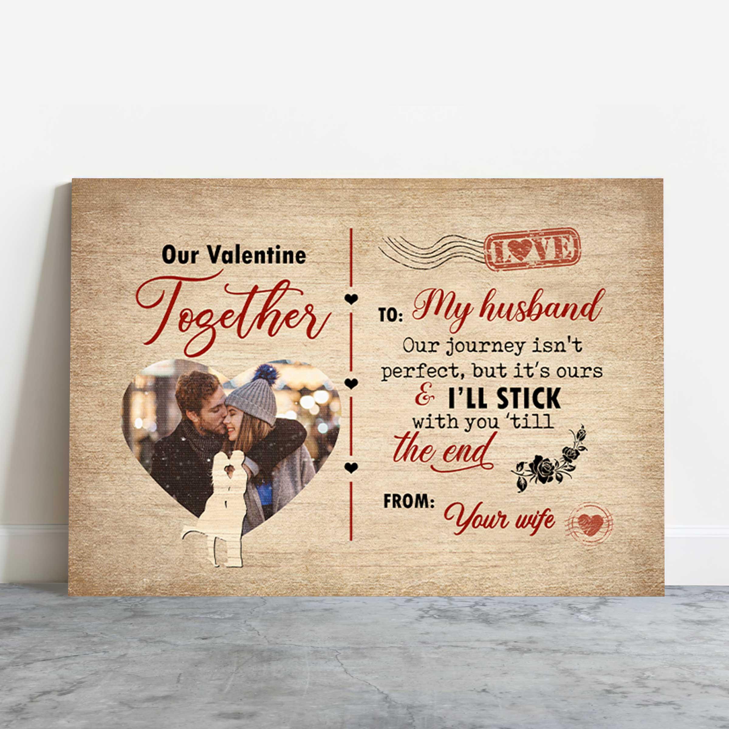 Couple Landscape Canvas Custom  - Our Valentine Together Personalized Landscape Canvas - Gift for Couple, Lovers, Family - Image 2