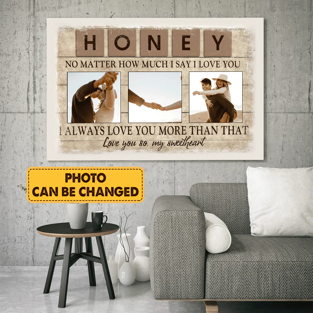 Couple Landscape Canvas - Personalized Couple Canvas - Love you so my sweetheart Landscape Canvas - Custom Gift For Couple