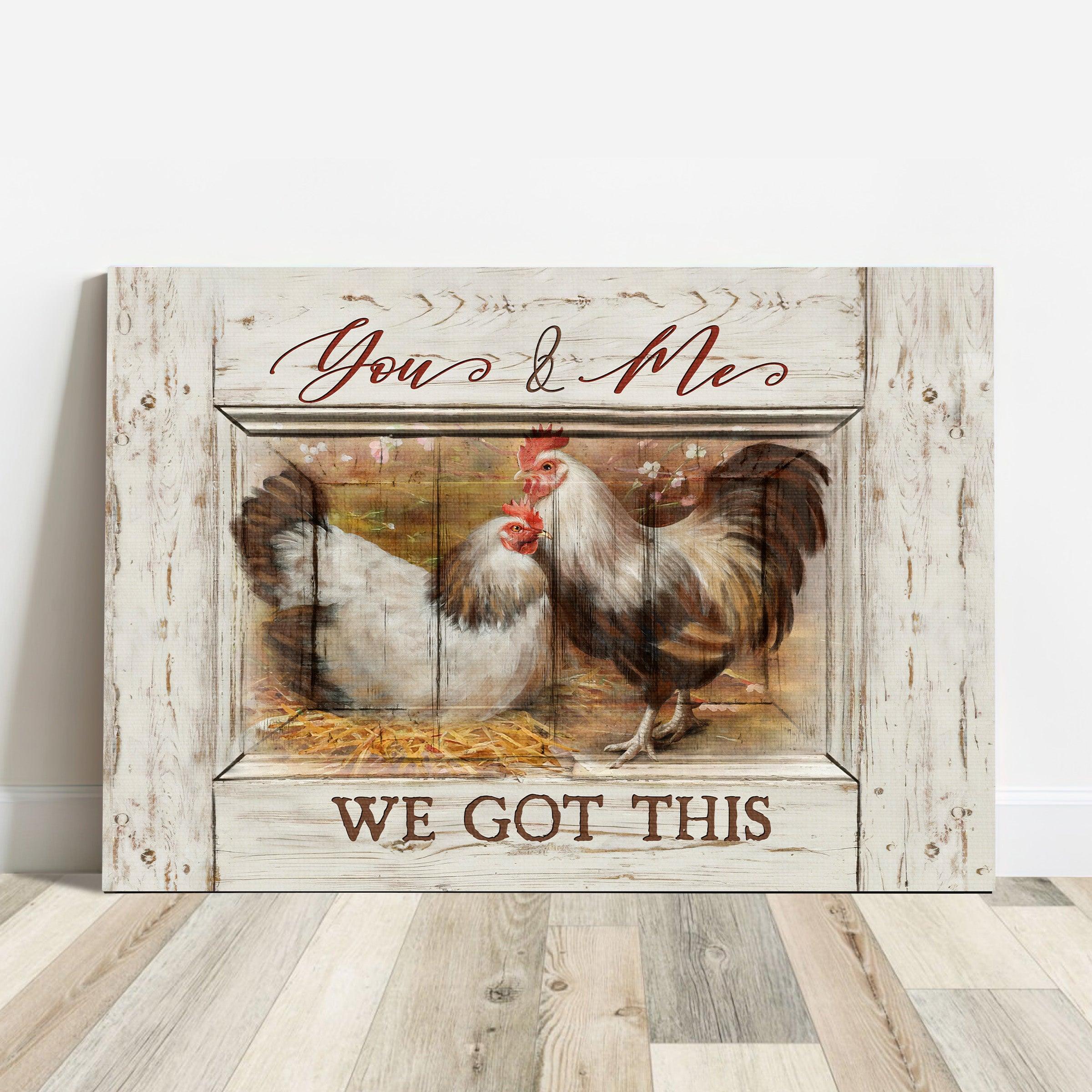 Couple Premium Wrapped Landscape Canvas - Couple Chicken, Farm Life, You & Me We Got This - Perfect Gift For Couple, Lovers, Farm Lovers - Image 2