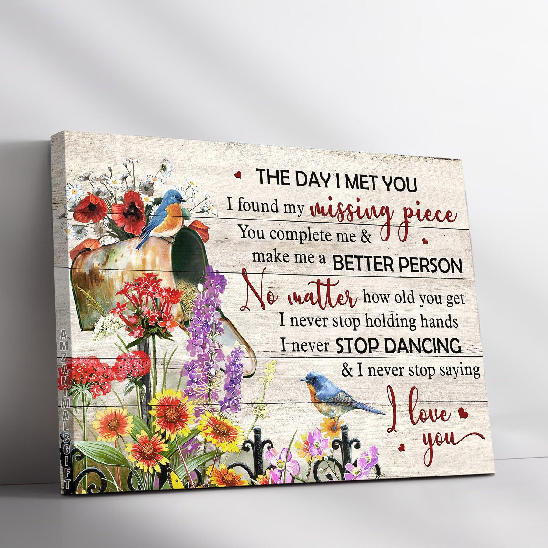 Couple Premium Wrapped Landscape Canvas - Flower Garden, Birdhouse, Hummingbird, I Never Stop Saying I Love You - Perfect Gift For Couple, Spouse