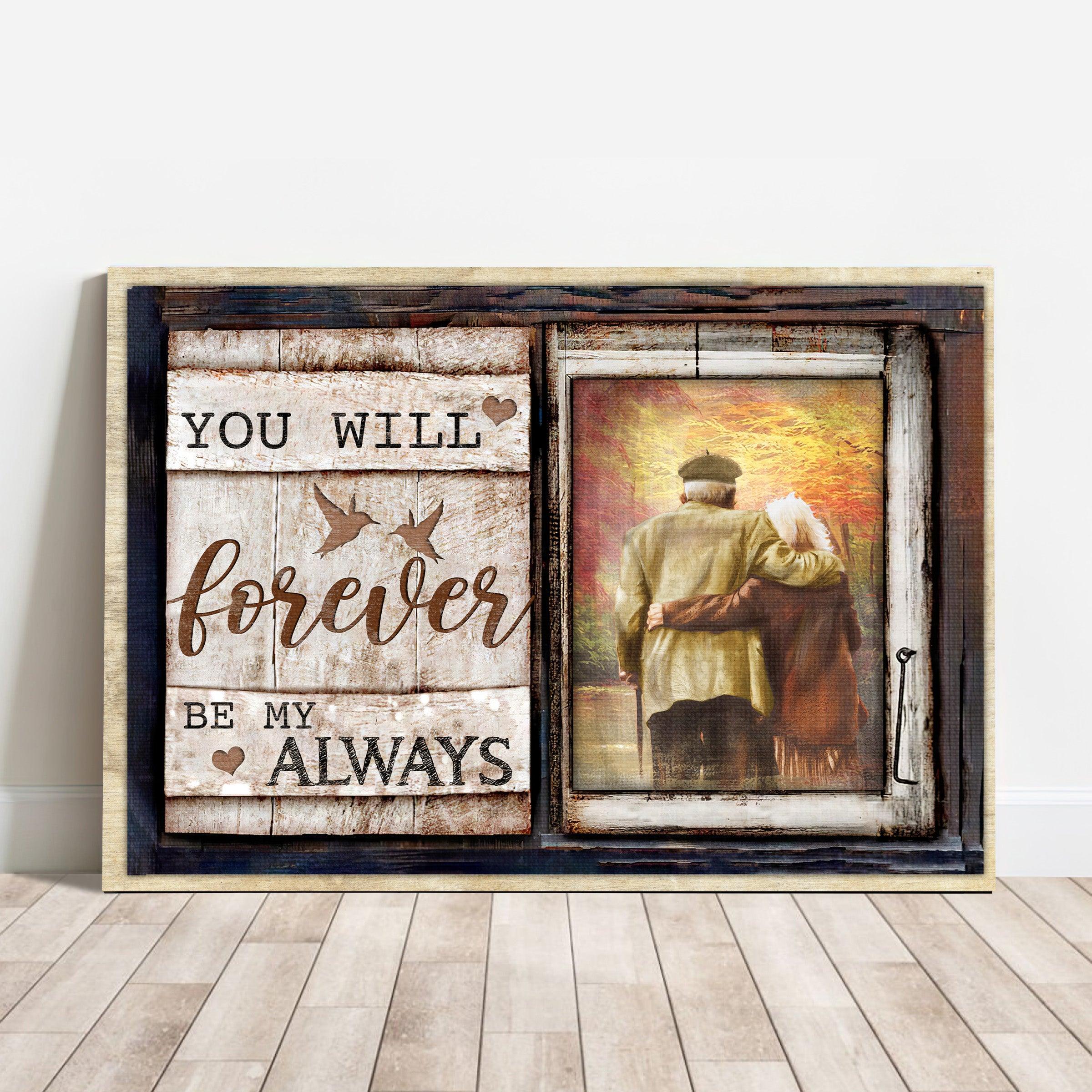 Couple Premium Wrapped Landscape Canvas - Loving Old Couple, Autumn Forest, You Will Forever Be My Always - Gift For Couple, Spouse, Lovers - Image 2