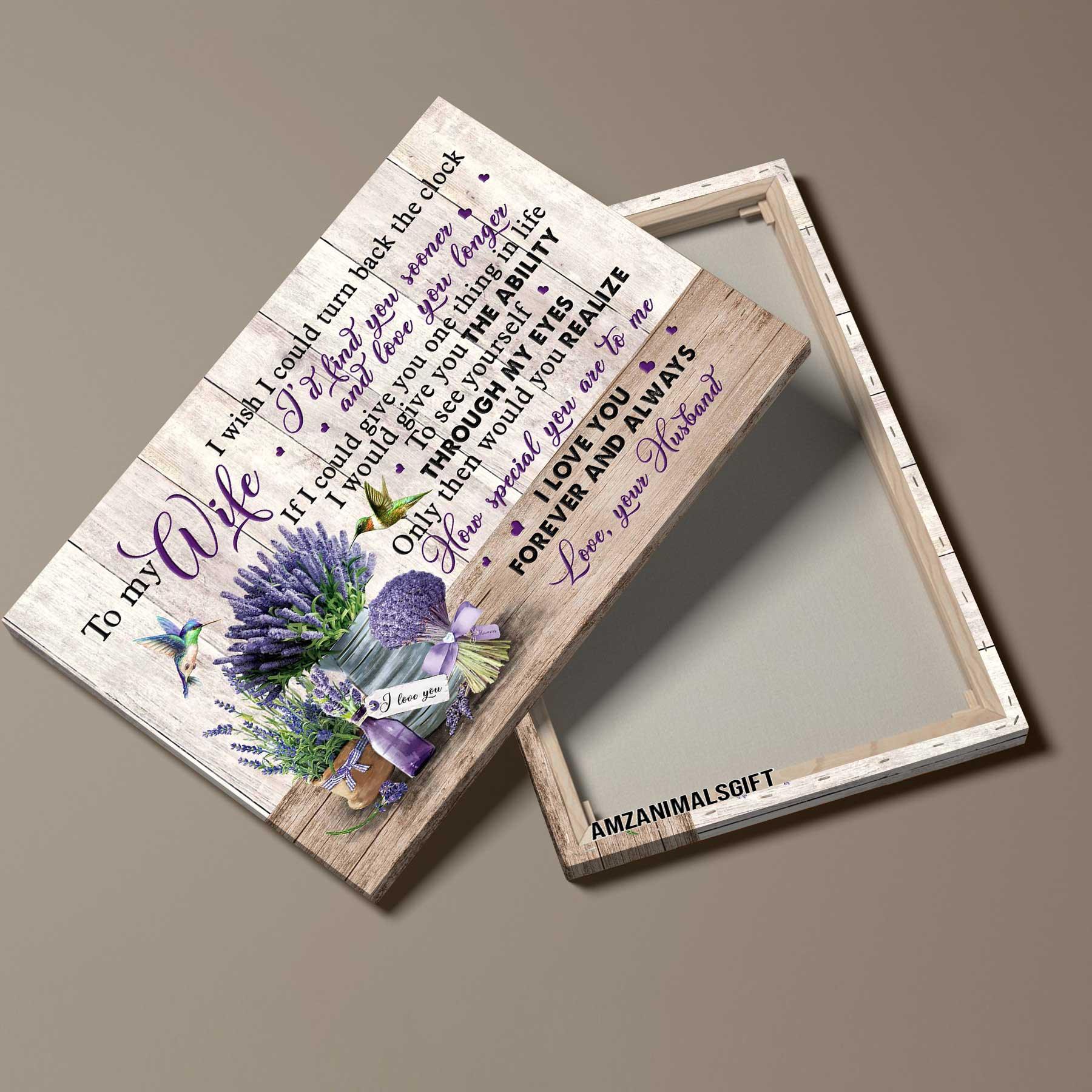Couple Premium Wrapped Landscape Canvas - To My Wife, Lavender Painting, Hummingbird, In My Eye You Are Special - Perfect Gift For Couple, Spouse - Image 3