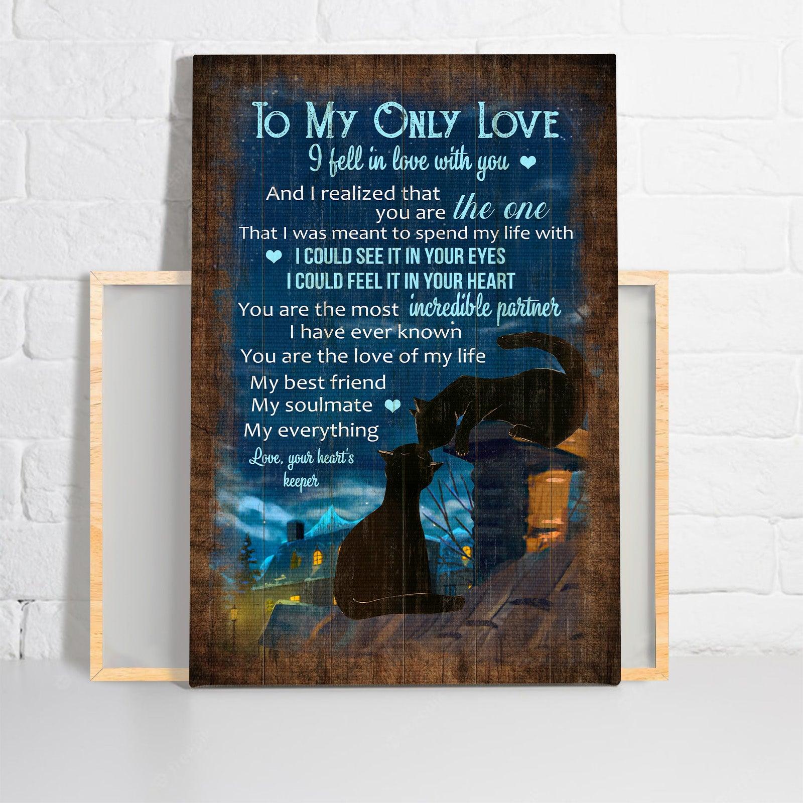 Couple Premium Wrapped Portrait Canvas - Black Cat, Wonderful Night, To My Only Love - Gift For Couple, Spouse, Lover - Image 2