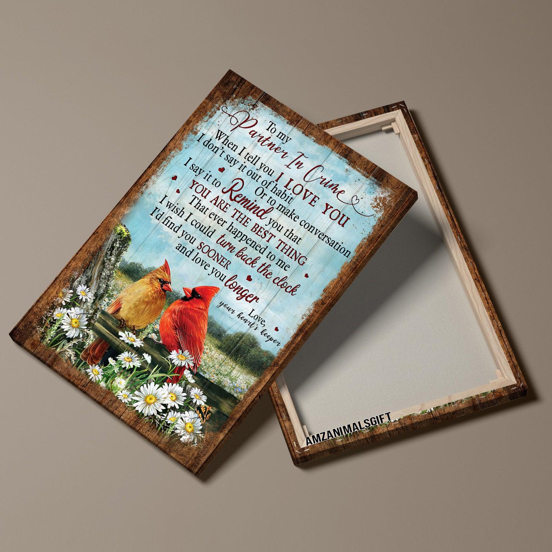 Couple Premium Wrapped Portrait Canvas - Cardinal Couple, Flower Field, I Wish I Could Find You Sooner - Perfect Gift For Couple, Spouse, Lovers - Image 4