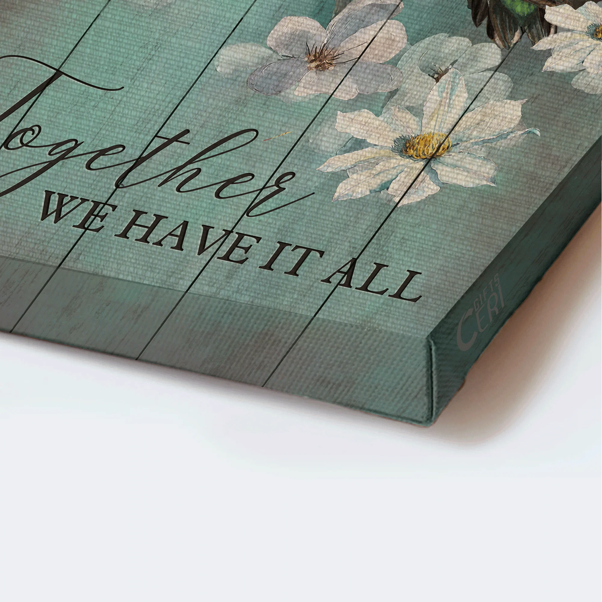 Couple Premium Wrapped Portrait Canvas - Hummingbird Couple, White Flower, Together We Have It All - Perfect Gift For Couple, Lovers, Partners - Image 4