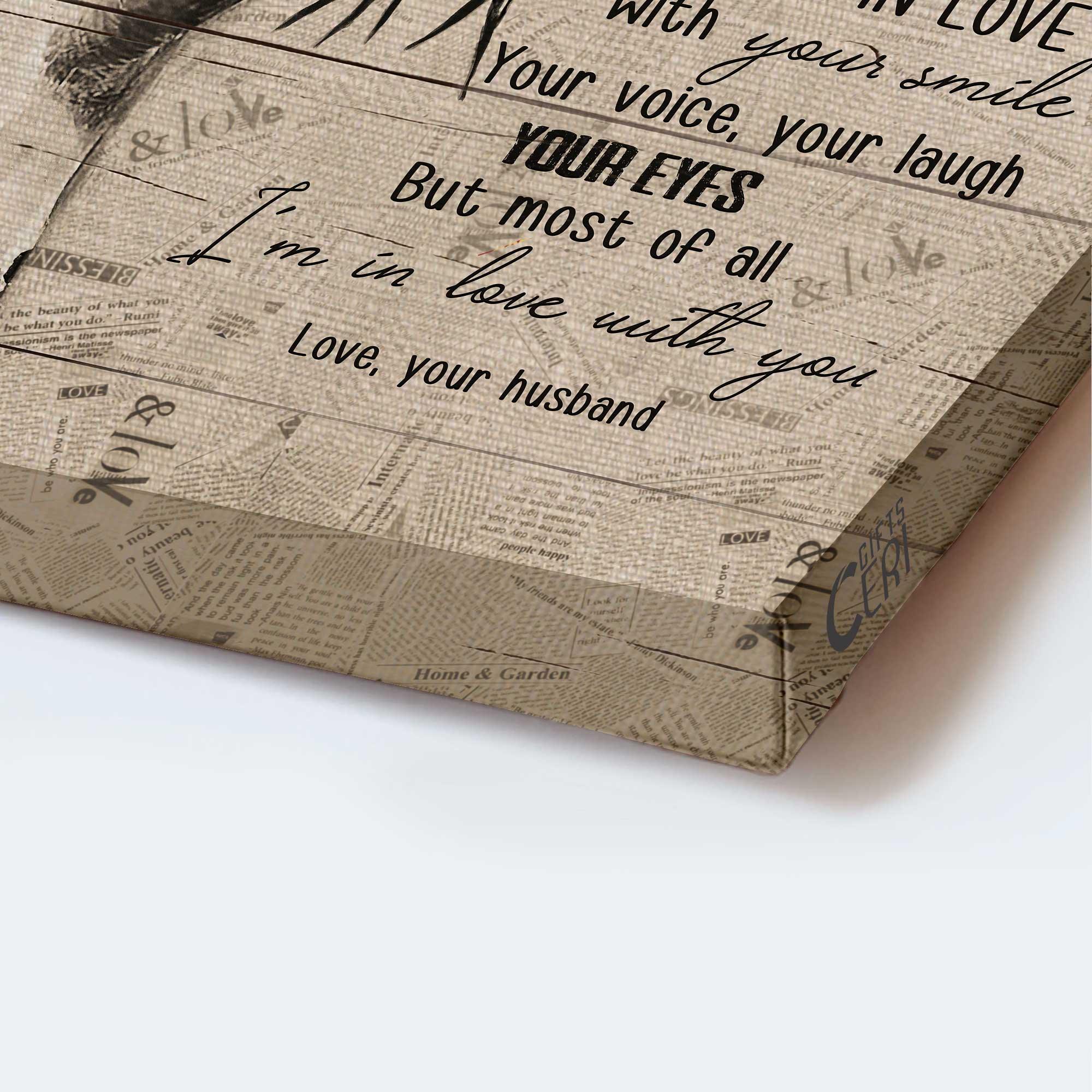 Couple Premium Wrapped Portrait Canvas - To My Wife, Black Bird, Paper Background, I'm In Love With You - Valentine's Day Gift For Wife, Couple - Image 3