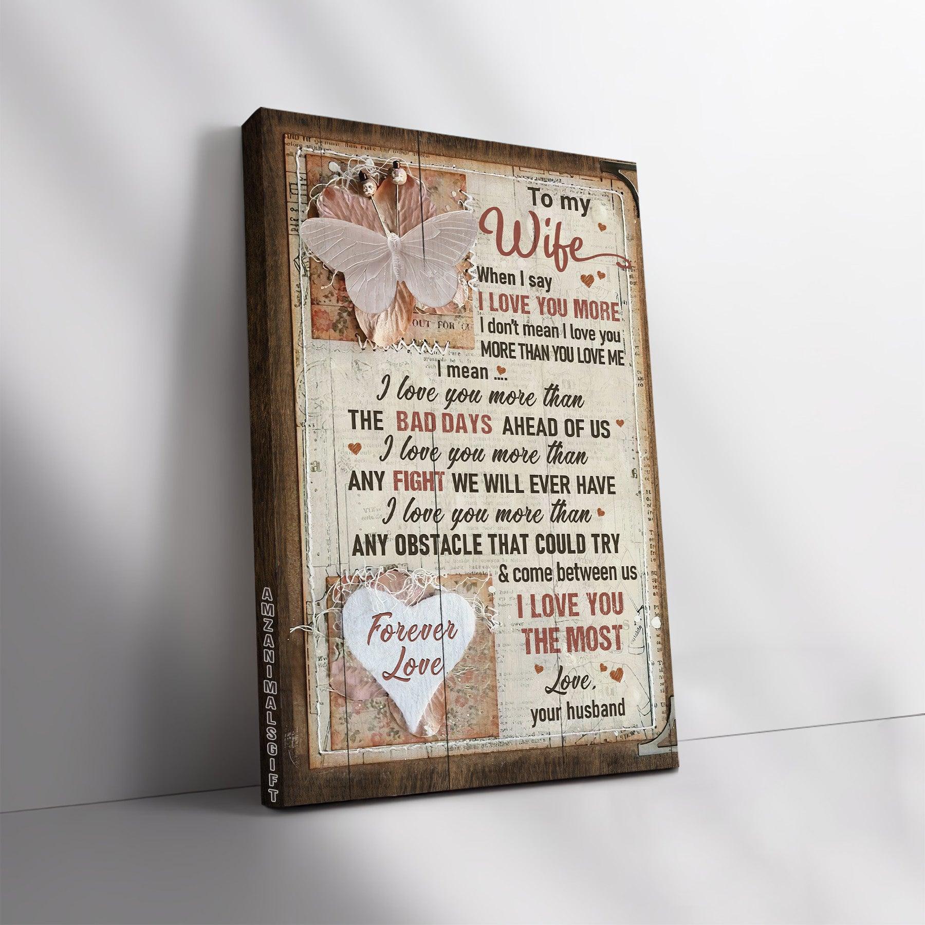 Couple Premium Wrapped Portrait Canvas - To My Wife, Butterfly, Happy Marriage, I Love You The Most - Perfect Gift For Wife, Couple, Spouse