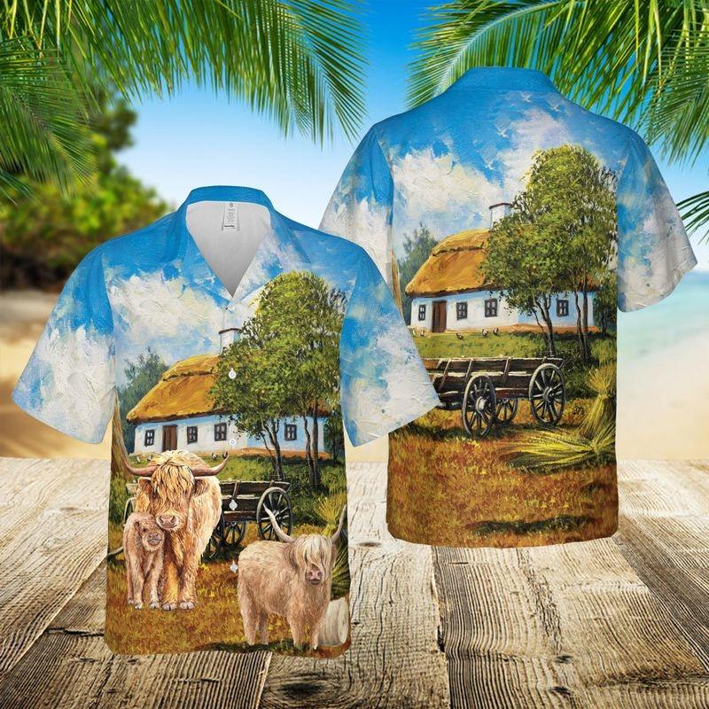 Cow Cattle Aloha Hawaiian Shirt - Highlan Cattle Hawaiian Shirt, Farmer Summer Hawaiian Shirt For Men & Women, Cow Lover - Image 3