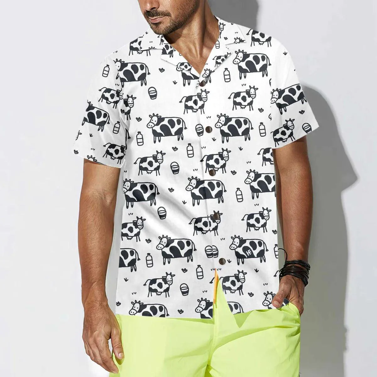 Cow Hawaiian Shirt, Cartoon Cow, Funny Cow Aloha Shirt For Men Women - Perfect Gift For Cow Lovers, Husband, Boyfriend, Friend, Family, Wife - Image 4