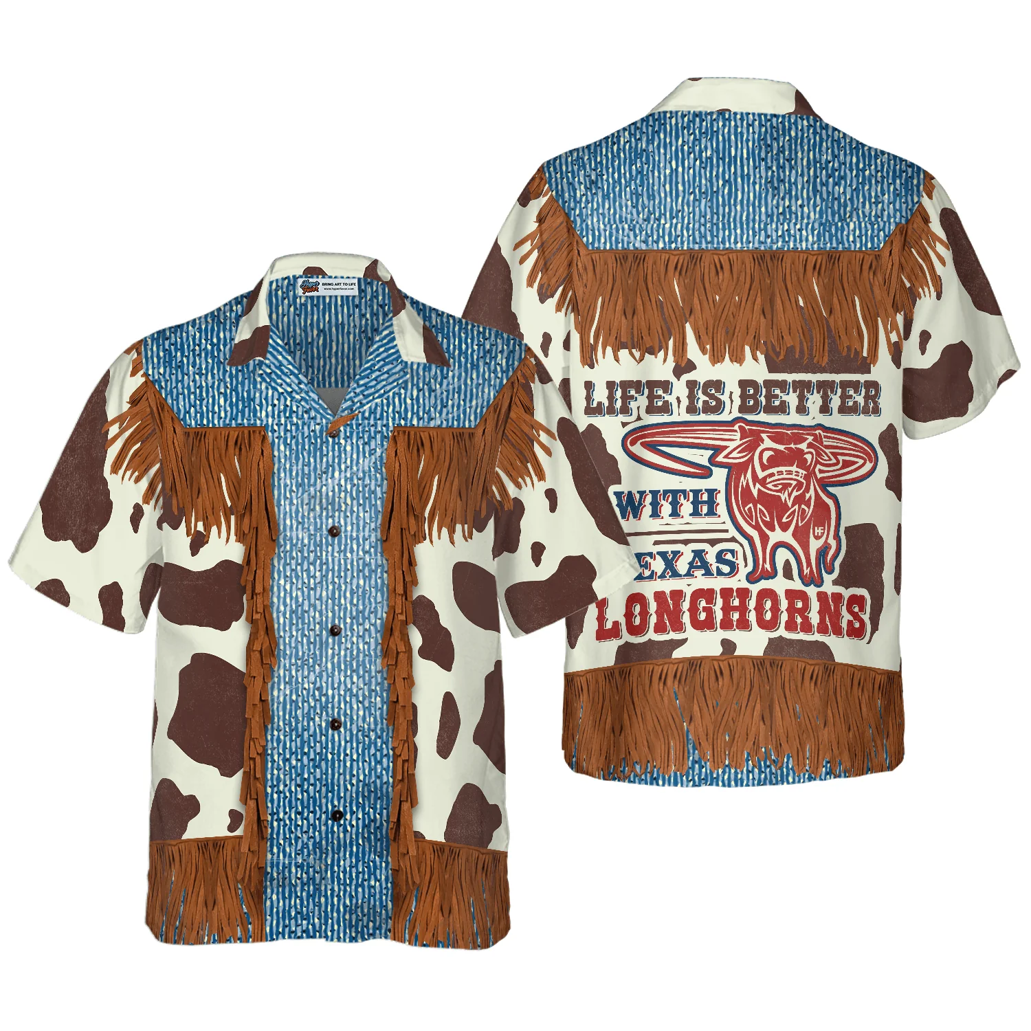 Cowboy Hawaiian Shirt, Cowboy Dairy Vintage Western Texas Hawaiian Shirt, Life Is Better With Texas Longhorns, Summer Aloha Shirt - Gift For Men Women