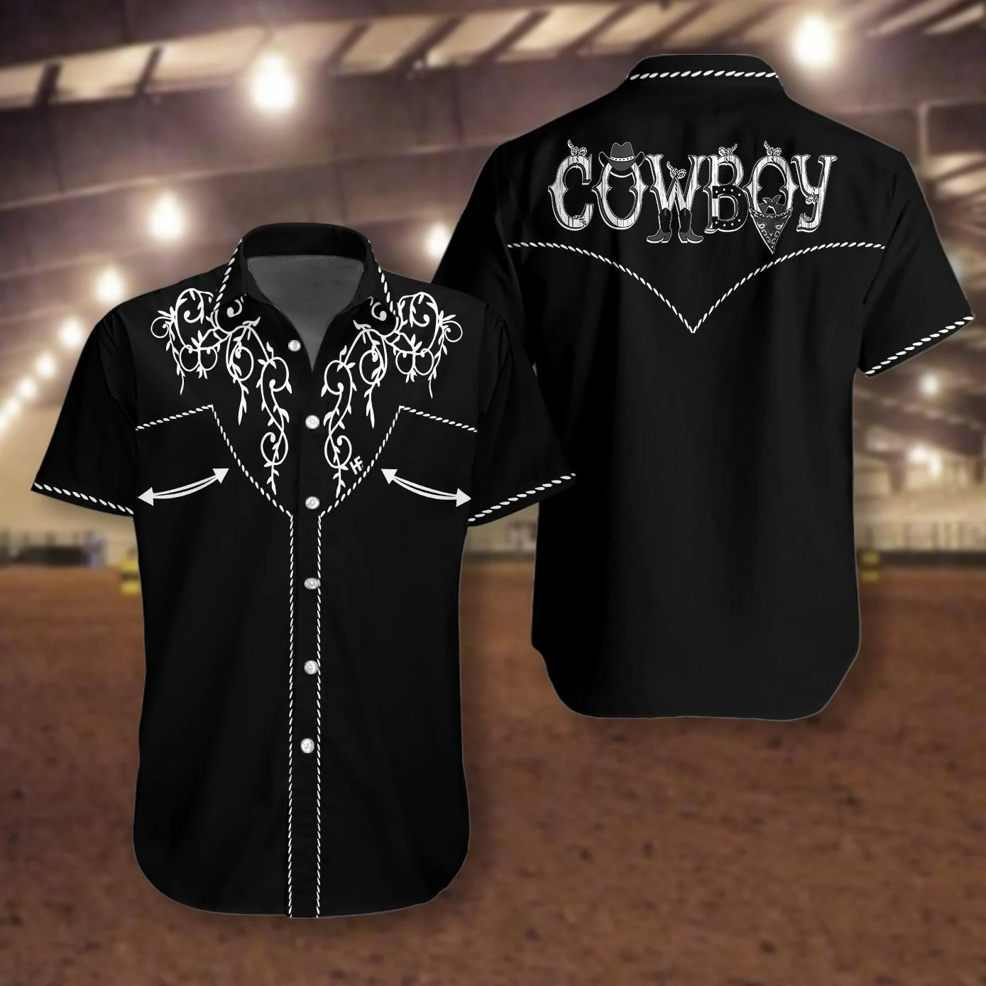 Cowboy Rodeo Texture Hawaiian Shirt, Vintage Embroidered Texas Western, Texas Native, Summer Aloha Shirt Perfect Unique Gift For Men Women