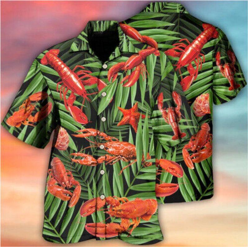 Crawfish Aloha Hawaiian Shirt - Tropical Leaves Hawaiian Shirt For Men & Women, Crawfish Lover