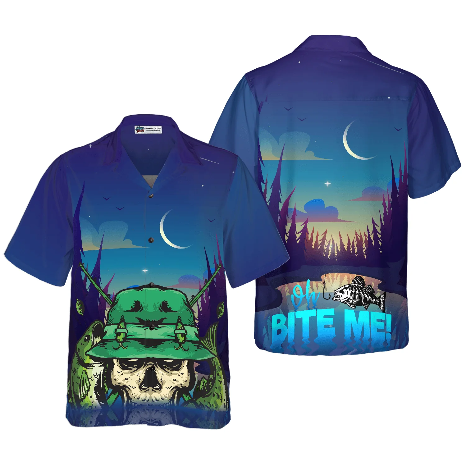 Creepy Skull Go Fishing Hawaiian Shirt, Colorful Summer Aloha Shirt For Men Women, Perfect Gift For Friend, Team, Family, Fishing Apparel For Fisher