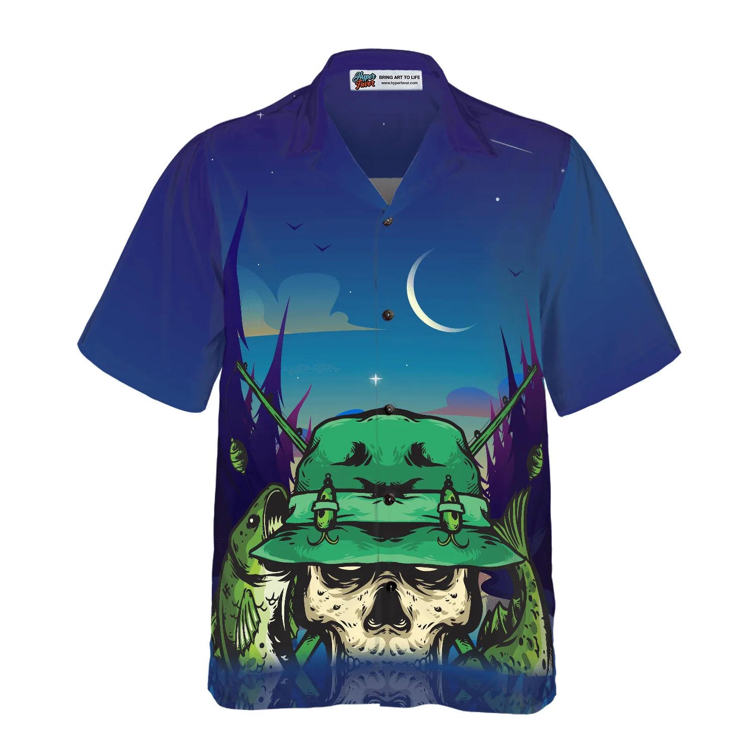 Creepy Skull Go Fishing Hawaiian Shirt, Colorful Summer Aloha Shirt For Men Women, Perfect Gift For Friend, Team, Family, Fishing Apparel For Fisher - Image 3