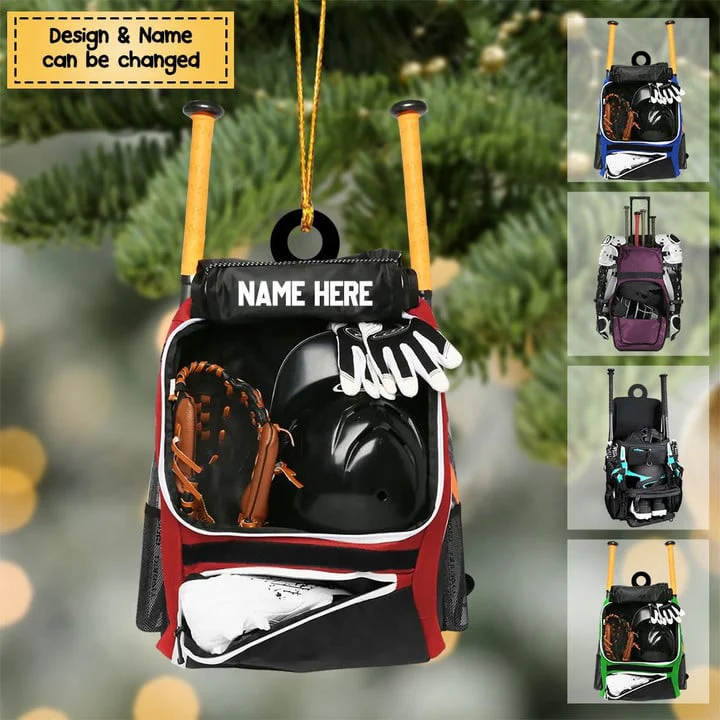 Custom Baseball Acrylic Ornament, Personalized Baseball Bag Acrylic Ornament For Baseball Lover, Christmas, Family - Image 2
