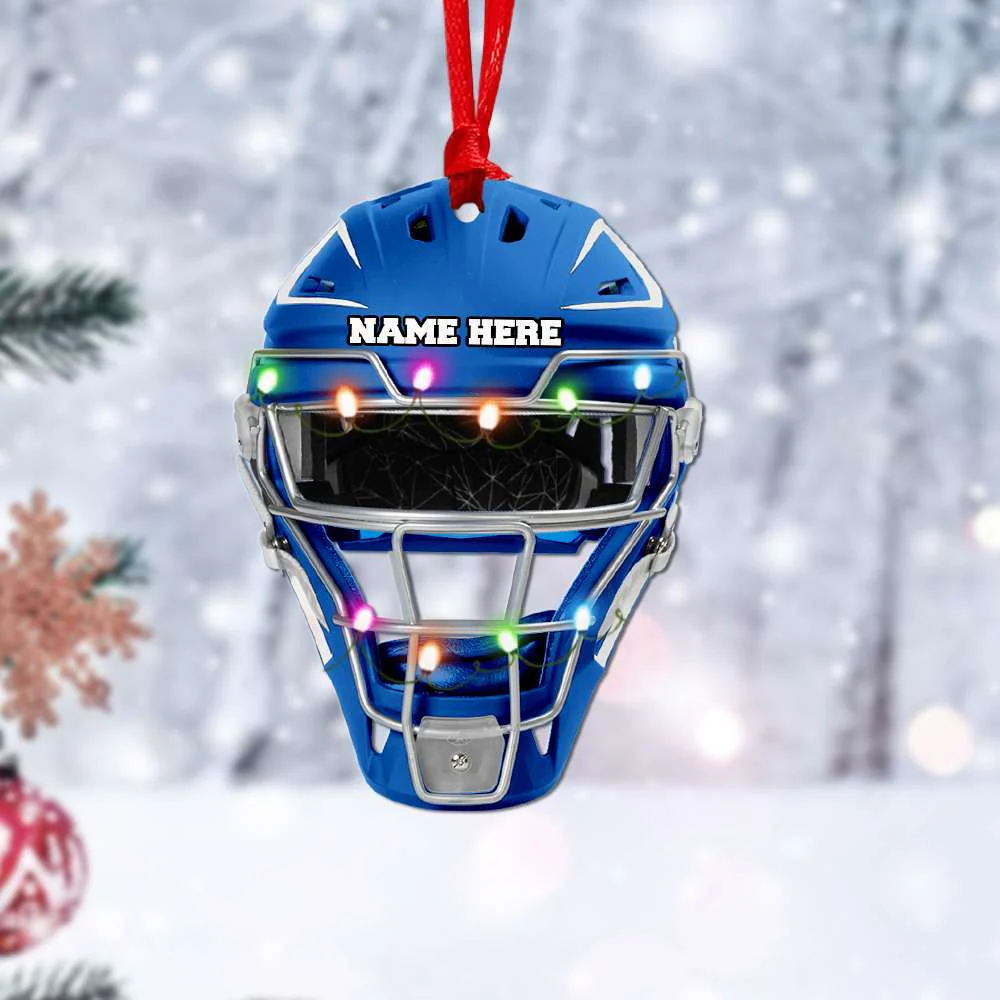 Custom Baseball Acrylic Ornament, Personalized Baseball Helmet With Christmas Light Acrylic Ornament - Perfect Gift For Baseball Lover, Christmas, New Year - Image 3