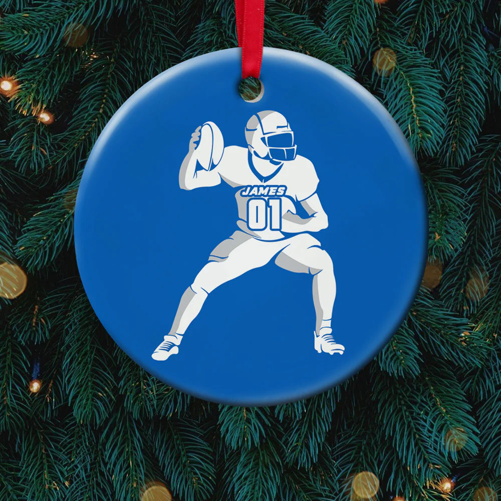 Custom Baseball Ceramic Ornament, College Sport Player With Custom Name And Number Ceramic Ornament - Perfect Gift For Sport Lover, Christmas, New Year - Image 4