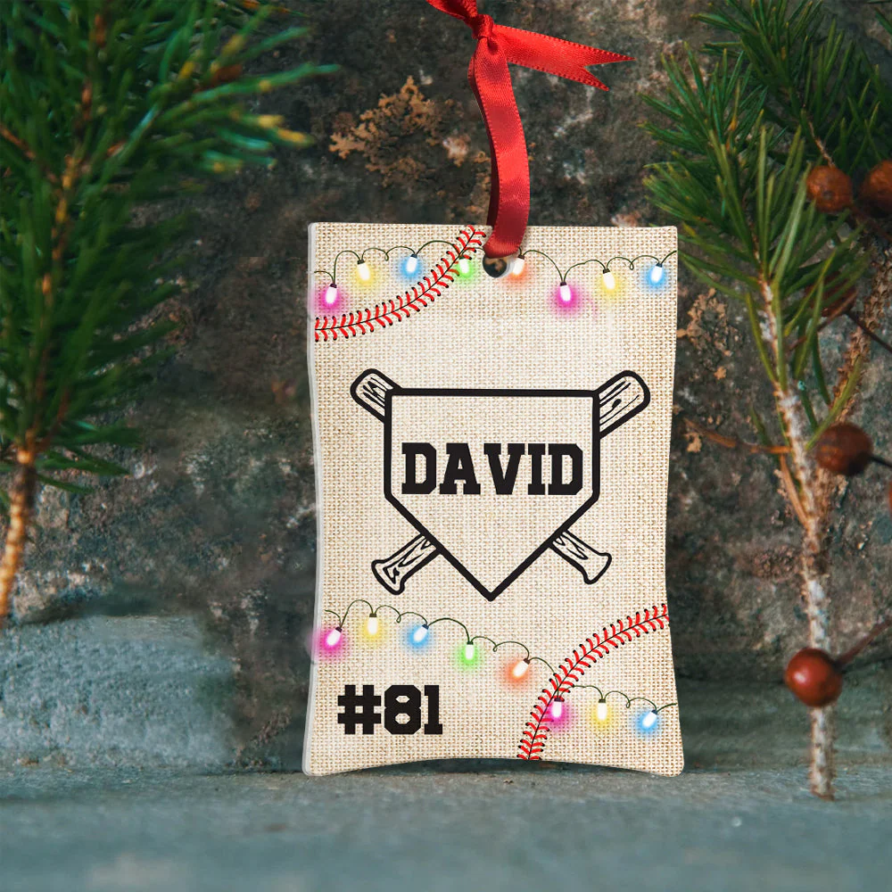 Custom Baseball Wooden Ornament, Personalized Name & Number Baseball Seed Wood Ornament - Perfect Gift For Baseball Lover - Image 2