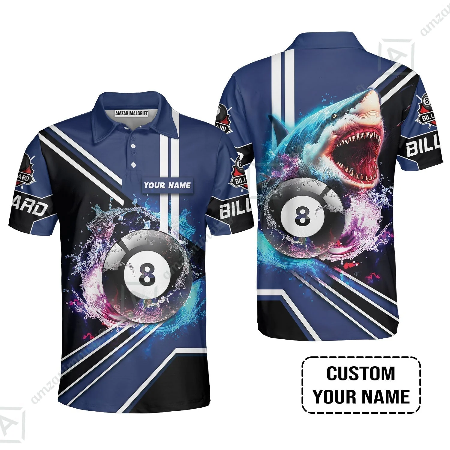 Custom Billiard Hawaiian Shirt - Shark Billiard Team Pool 8 Ball Personalized Name Hawaiian Shirt - Image 6