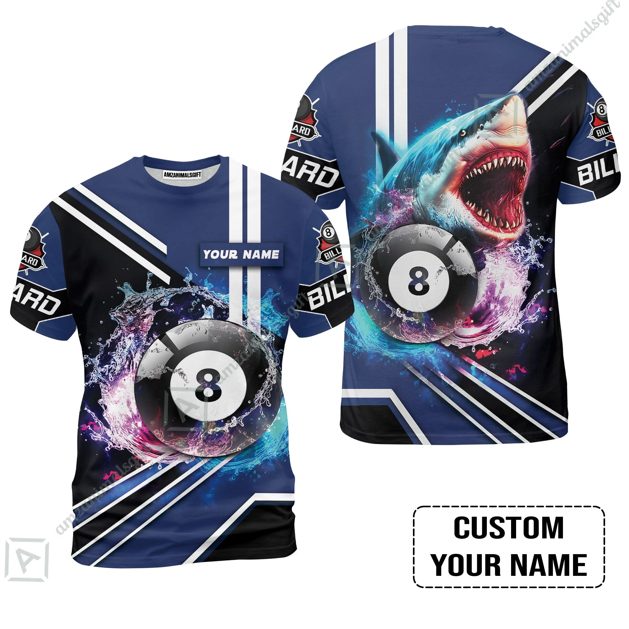 Custom Billiard Hoodie - Shark Billiard Team Pool 8 Ball Personalized Name Hoodie - Image 7