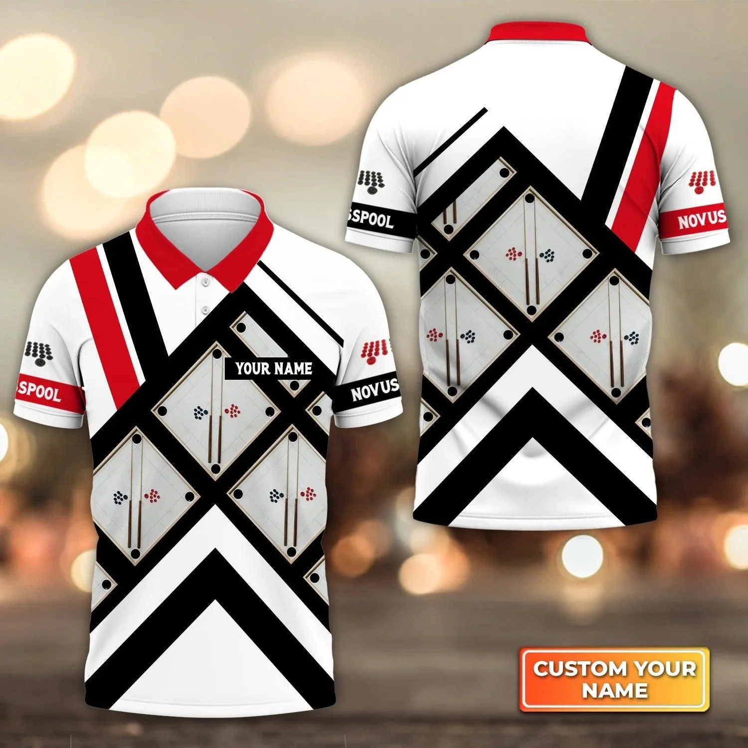 Custom Billiard Men Polo Shirt - NovussPool Personalized Name 3D Polo Shirt, Perfect Billiard Polo Shirt For Men, Billiard Players