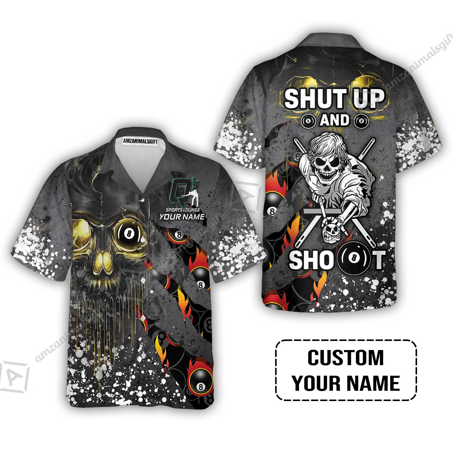 Custom Billiard Men Polo Shirt - Q's Team Billiards 8 Balls Paint Splash Personalized Name Polo Shirt - Image 5