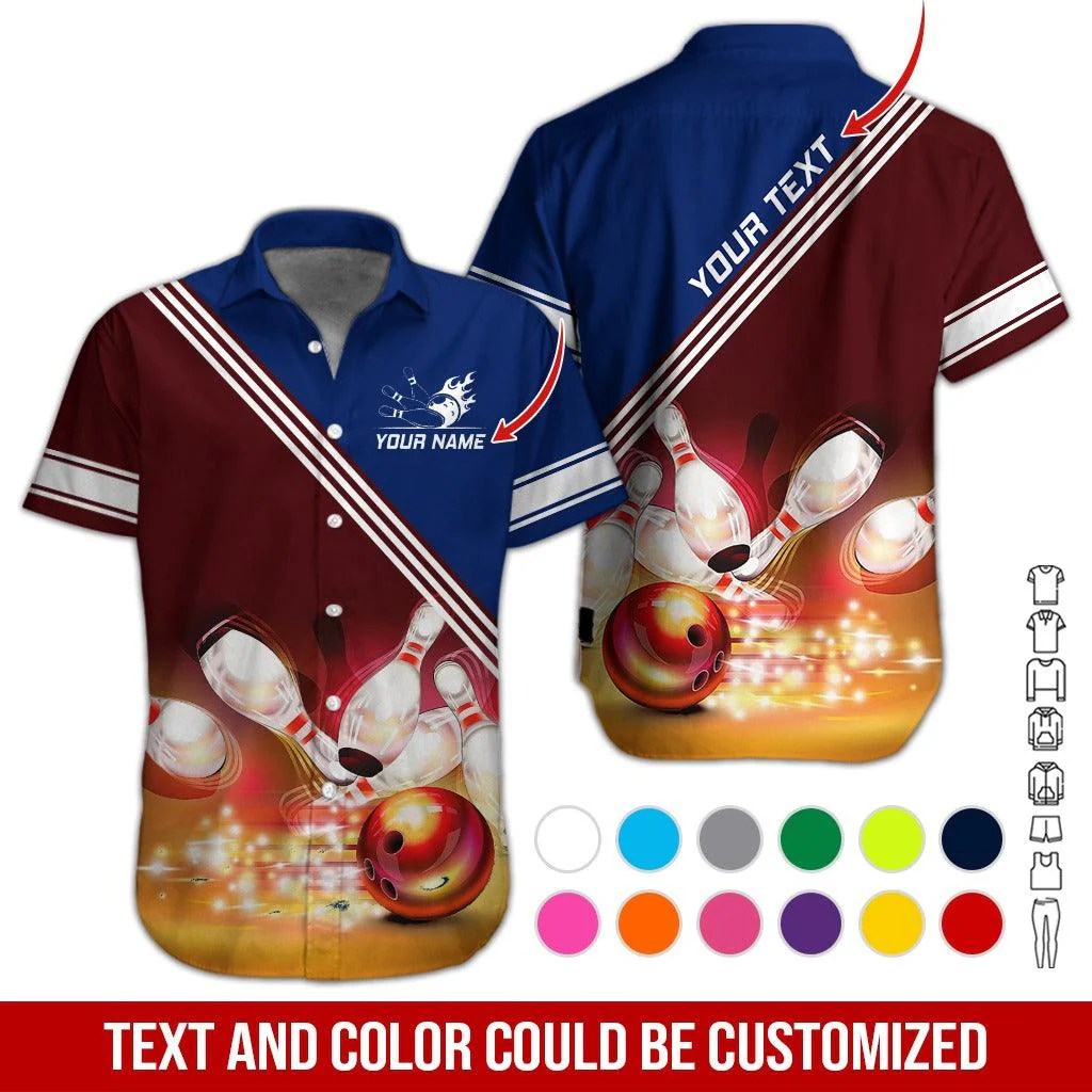 Custom Bowling Aloha Hawaiian Shirt - Amazing Twinkle Bowling Pattern Personalized Name Hawaiian Shirt For Men & Women, Bowling Lover