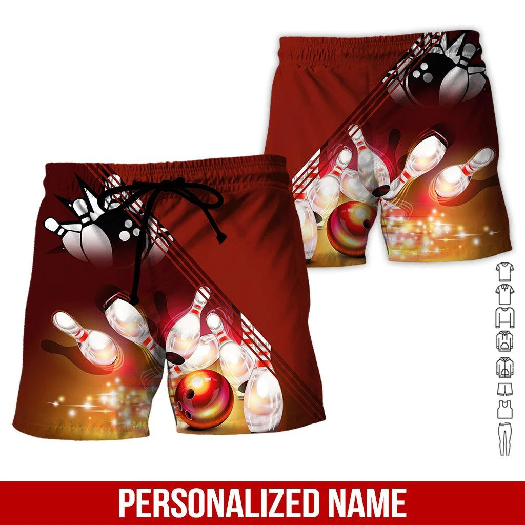Custom Bowling Aloha Hawaiian Shirt - Black Bowling Ball Pattern And Brown Background Personalized Name Hawaiian Shirt For Men & Women, Bowling Lover - Image 2