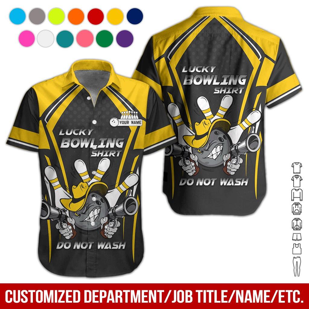 Custom Bowling Aloha Hawaiian Shirt - Bowling Ball And Guns Cowboy Do Not Wash Bowling Personalized Name Hawaiian Shirt For Men & Women, Bowling Lover - Image 4