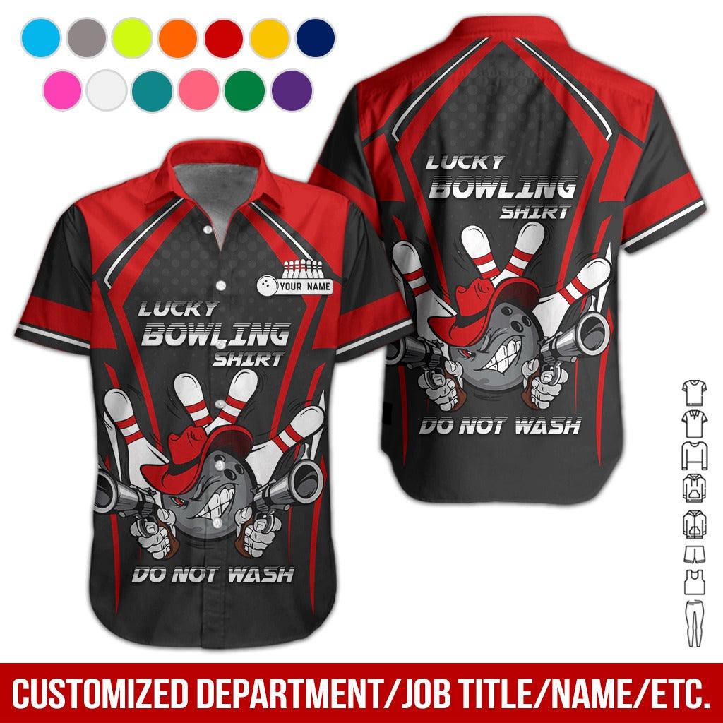 Custom Bowling Aloha Hawaiian Shirt - Bowling Ball And Guns Cowboy Do Not Wash Bowling Personalized Name Hawaiian Shirt For Men & Women, Bowling Lover - Image 5